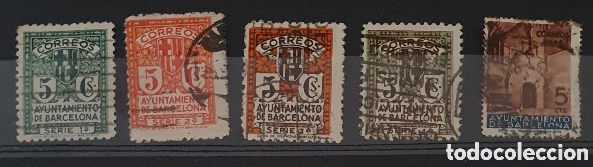 Selos: 5 sellos Barcelona 1929-1936