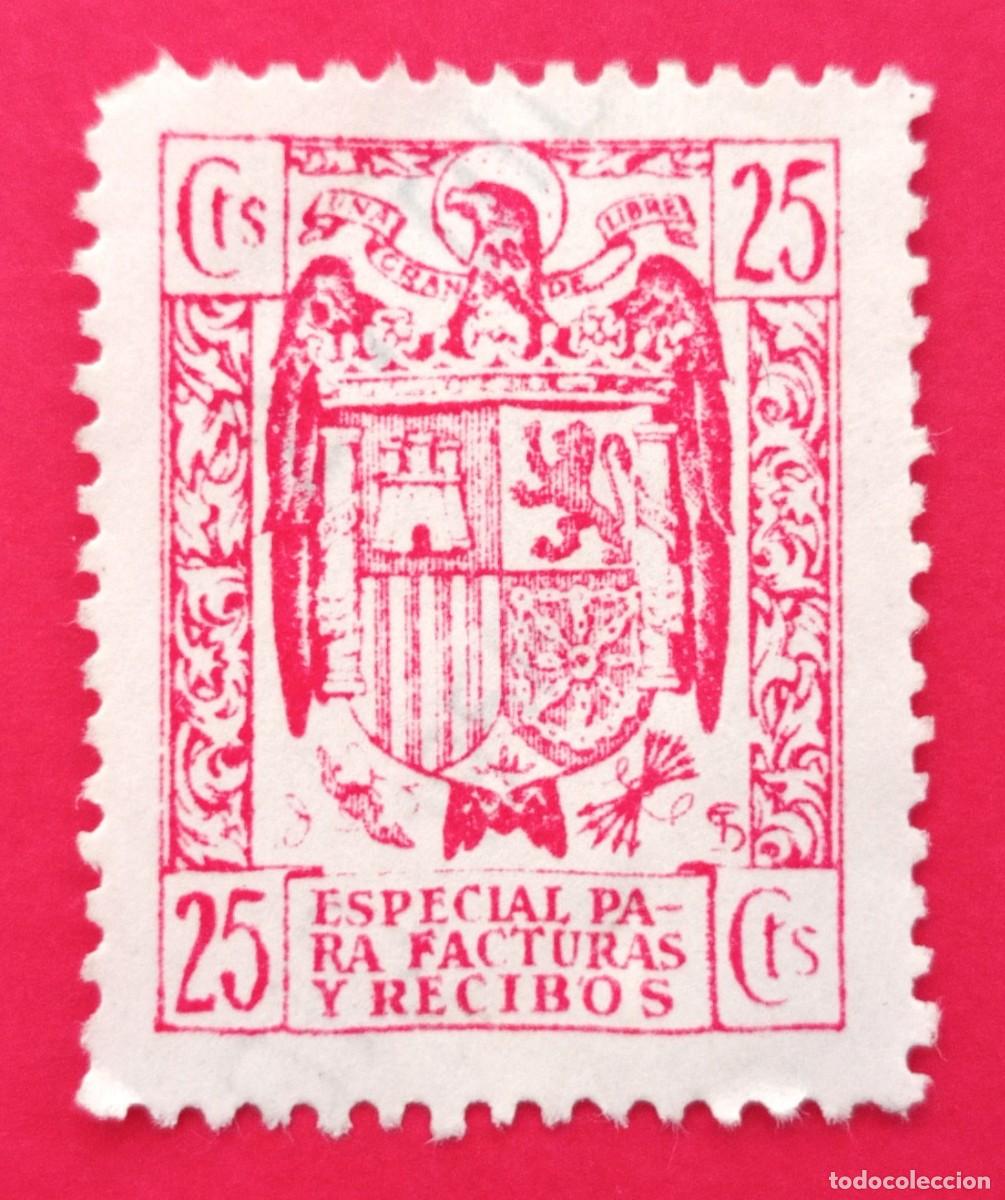 Sellos: SELLO ESPA&Ntilde;A. SELLO/TIMBRE FISCAL ESPECIAL PARA FACTURAS Y RECIBOS (25 CTS.)