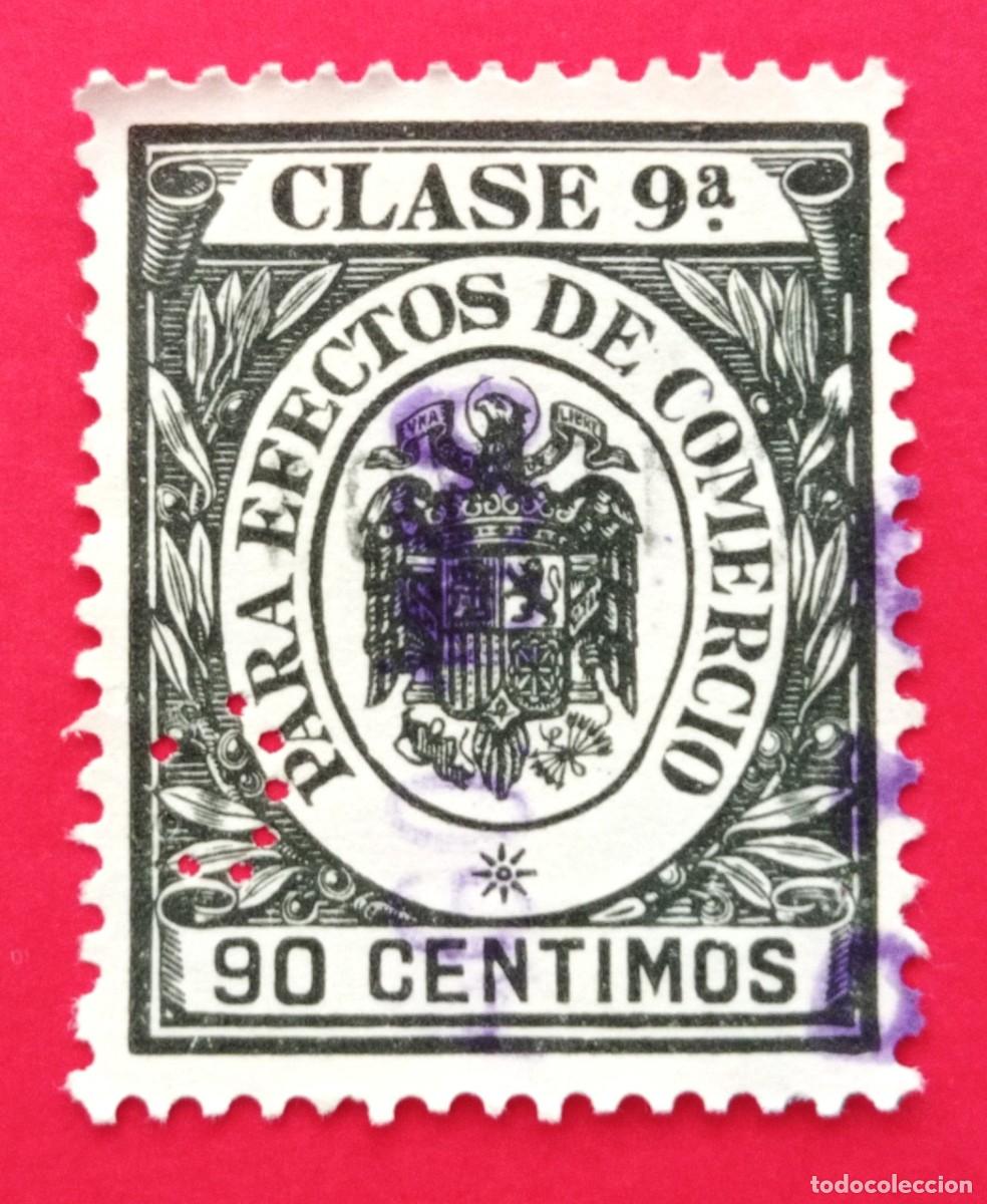 Sellos: SELLO ESPA&Ntilde;A. SELLO/TIMBRE FISCAL PARA EFECTOS DE COMERCIO. Clase 9&ordf; (90 CENTIMOS)