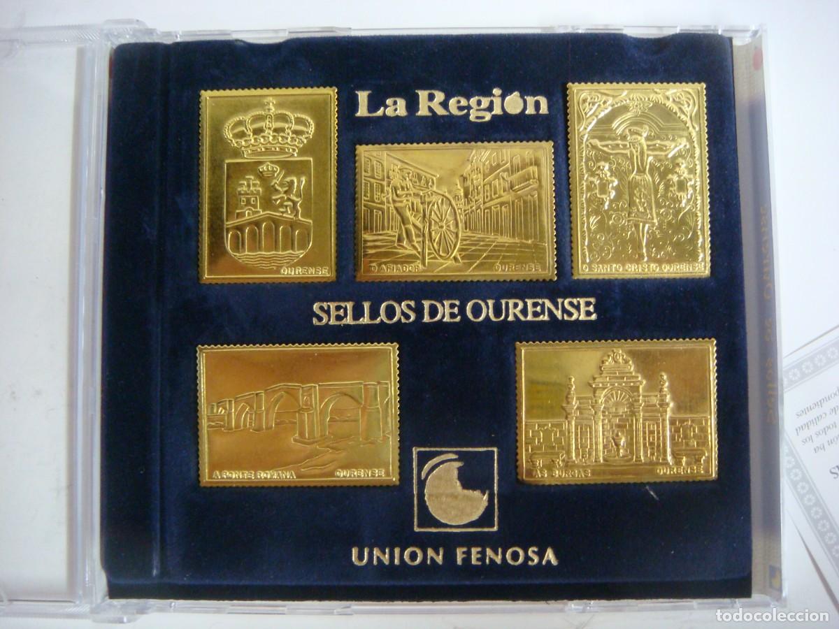Sellos: COLECCION DE SELLOS DE OURENSE CHAPA DORADOS CON SU ESTUCHE-CAJ-N&ordm;-20