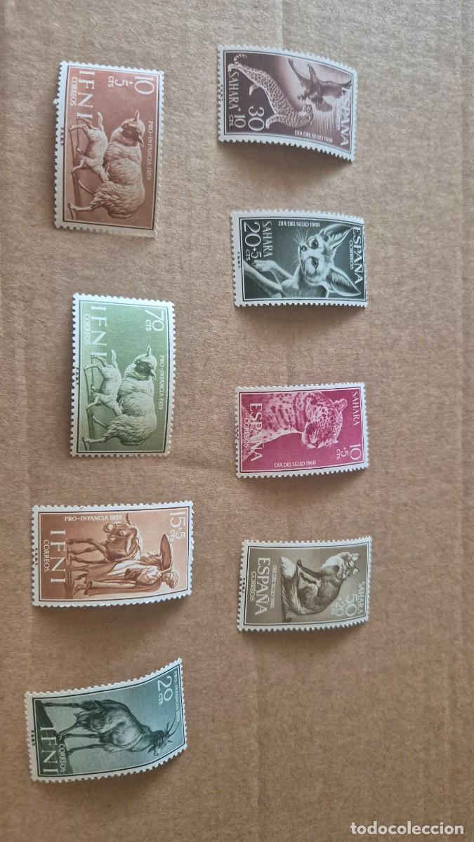 Sellos: LOTE SELLOS COLONIAS ESPA&Ntilde;OLAS, SAHARA ESPA&Ntilde;OL E IFNI. SERIES COMPLETAS. 55 SELLOS