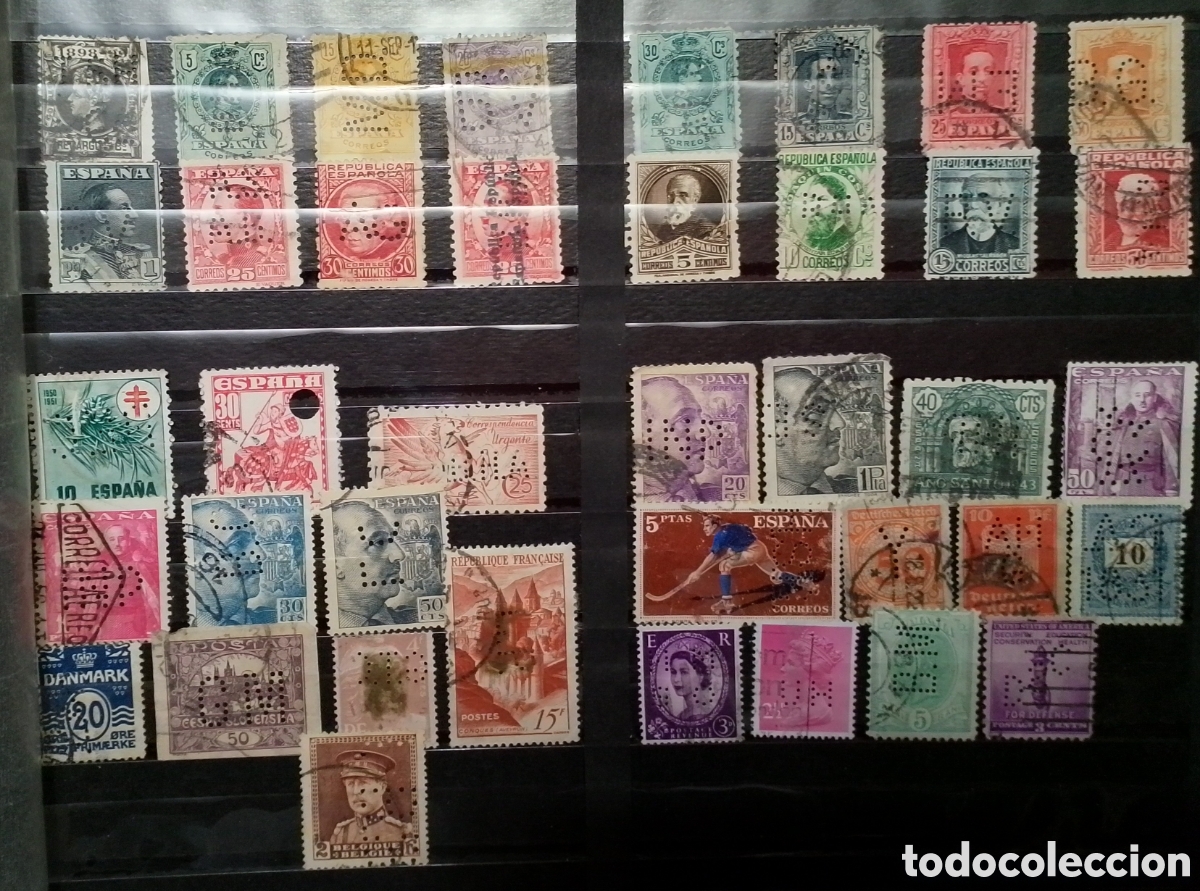 Sellos: Lote de sellos taladrados