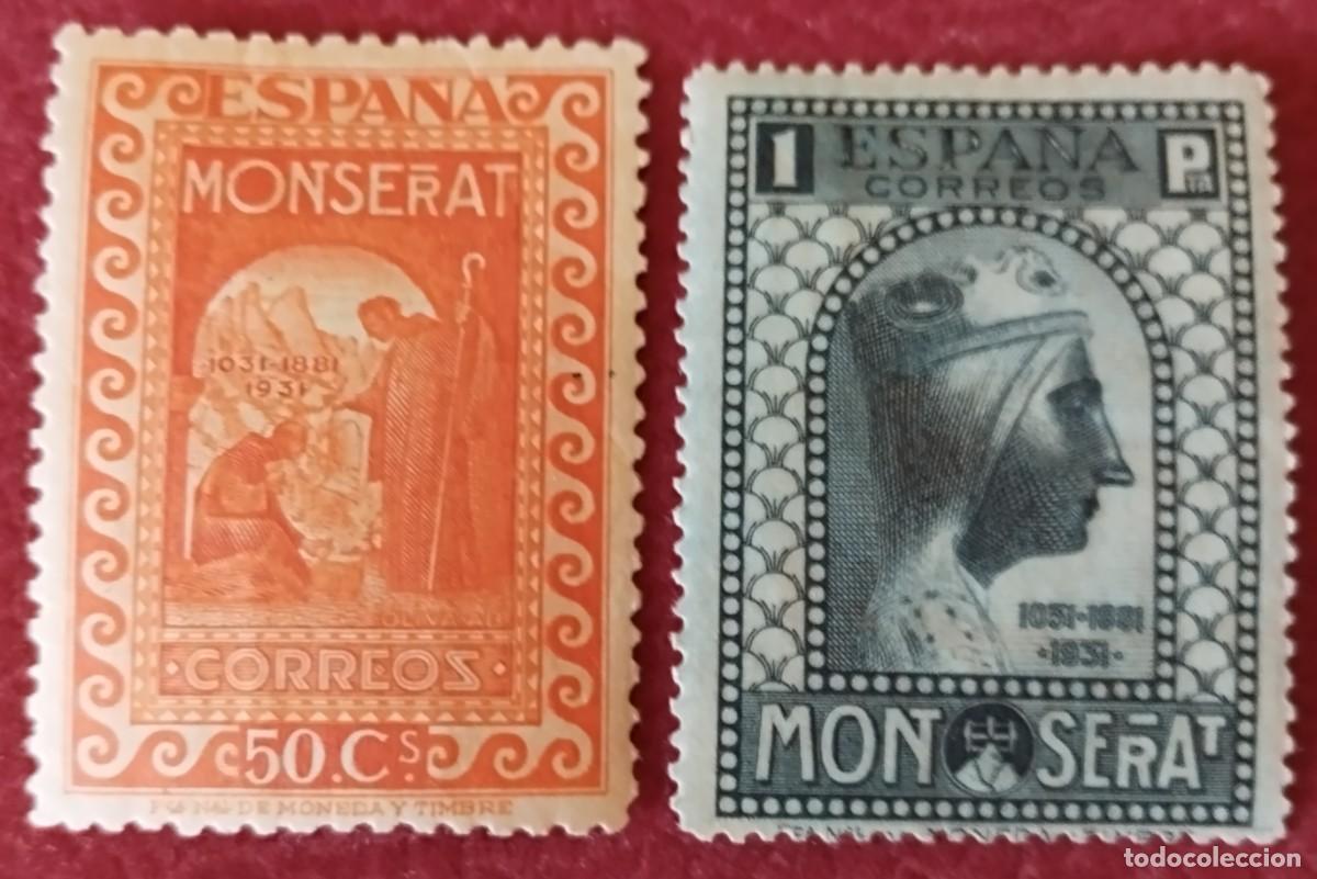Sellos: Sellos pareja 1932 centenario de la fundaci&oacute;n de Monserrat