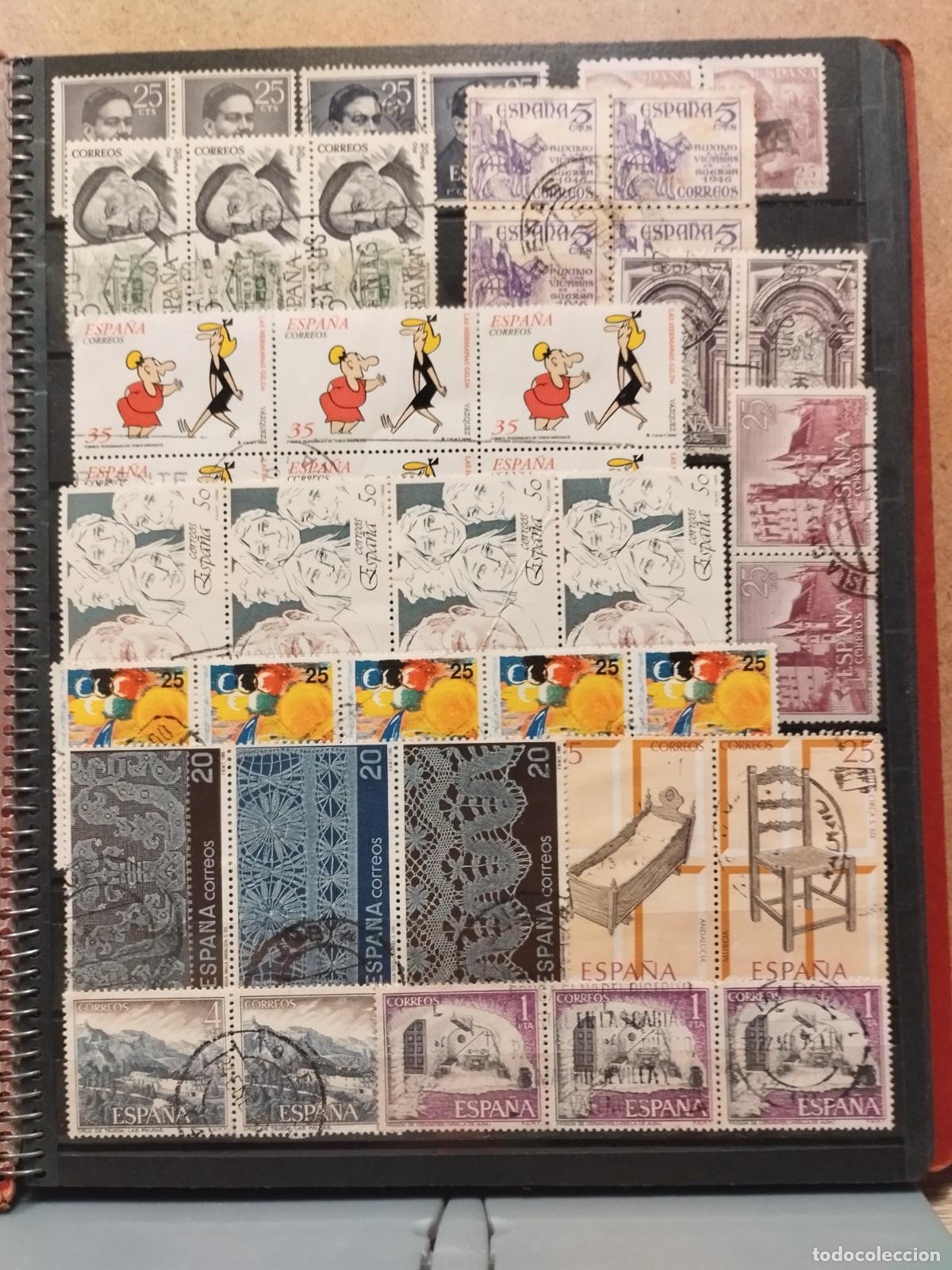 Stamps: CALSIFICADOR DE SELLOS USADOS DE ESPA&Ntilde;A EN PAREJAS, BLOQUES ETC. TODO FOTOGRAFIADO