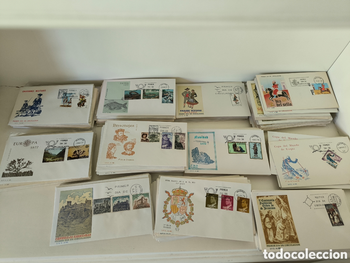 Sellos: 367 Sobres PDC variados. Ver fotos