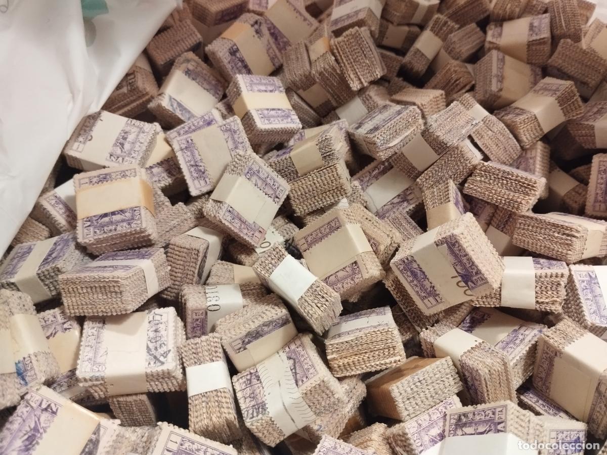 Stamps: SEV B-1. ESPA&Ntilde;A. 80000 SELLOS EN PASTILLAS DE TELEGRAFOS 1 PTA. LOS DOS DENTADOS. LEER DESCRIPCION