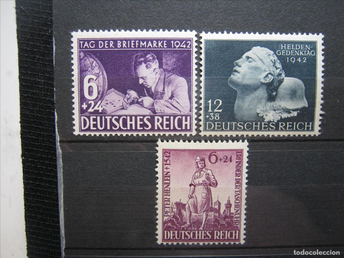 Briefmarken: ALEMANIA IMPERIO REICH 1942 SERIES YVERT 735, 736 Y 742 MNH** SIN CHARNELA LUJO.
