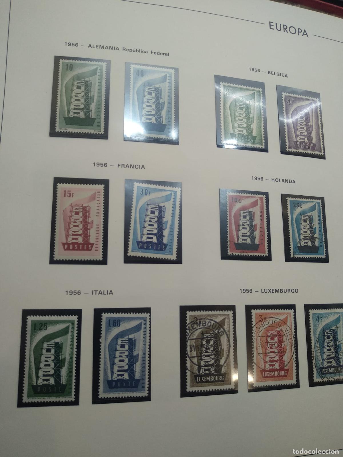 Sellos: S003 LOTE DE 5 ALBUMES DE SELLOS TEMA EUROPA DESDE 1956 A 200 VER FOTO DESCRIPCT
