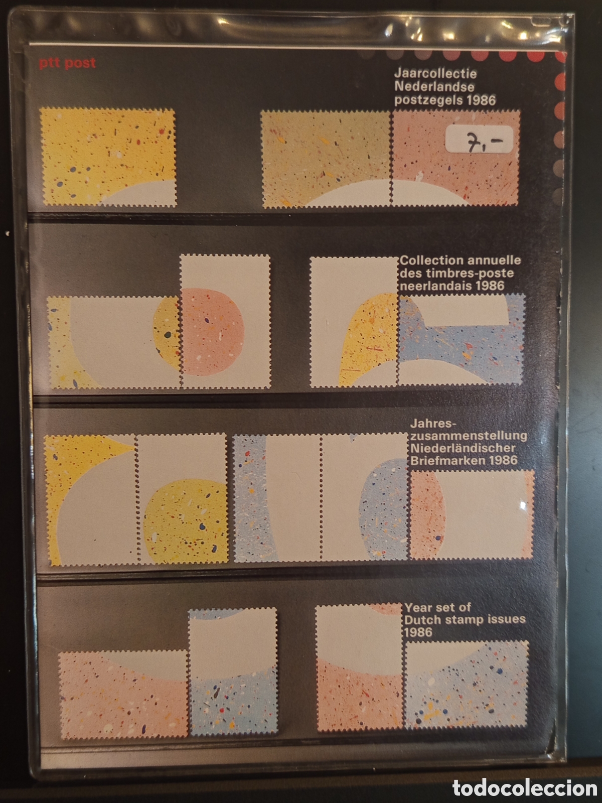 Sellos: &rdquo;Jaarcollectie Postzegels 1986 - &Aacute;lbum oficial sellos Pa&iacute;ses Bajos 7fl&rdquo;