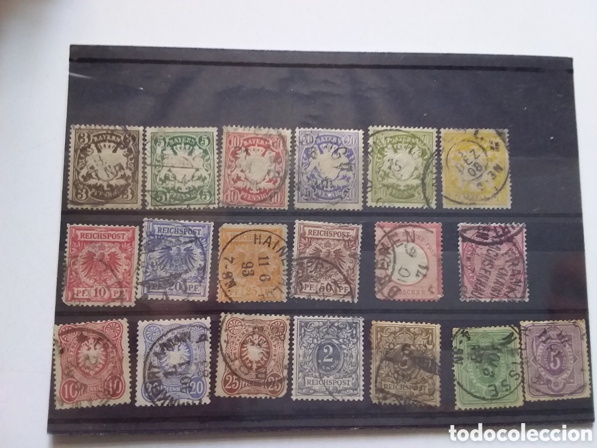 Selos: ALEMANIA IMPERIO FICHA CON 19 SELLOS DE 1900