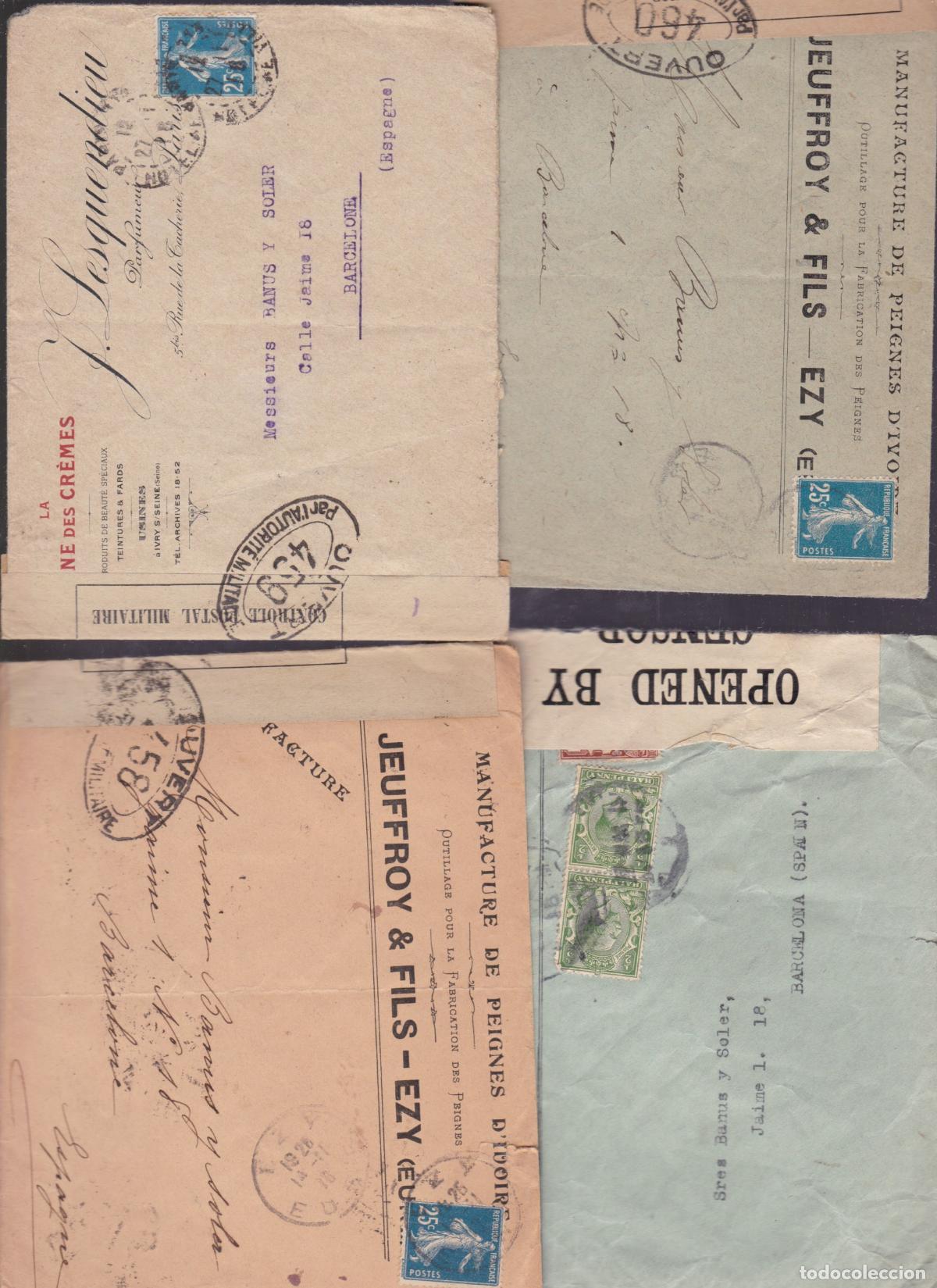 Sellos: FC-VE- Historia Postal. Lote 20 Cartas Antiguas Dirigidas a Espa&ntilde;a. CENSURAS