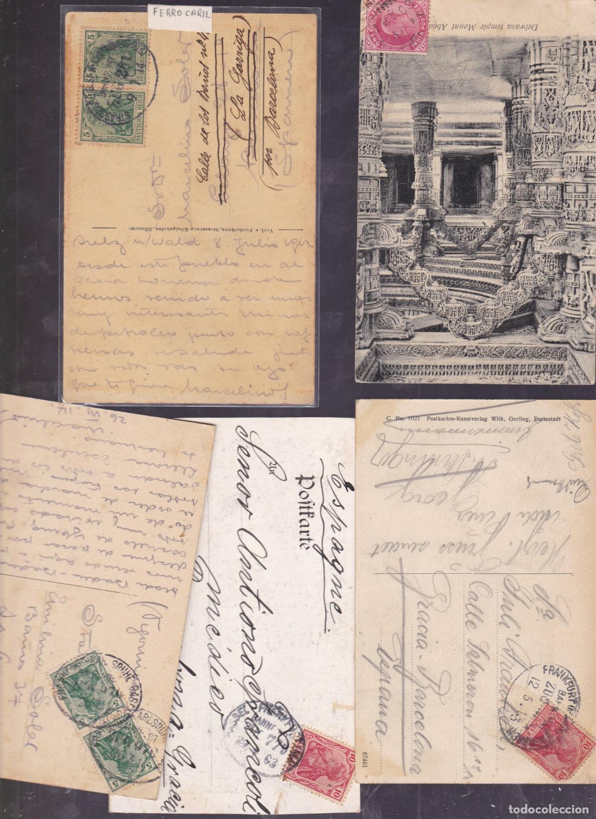 Sellos: FC-VE- Historia Postal. Lote 10 POSTALES Antiguas Dirigidas a BARCELONA. Alguna Raro Origen