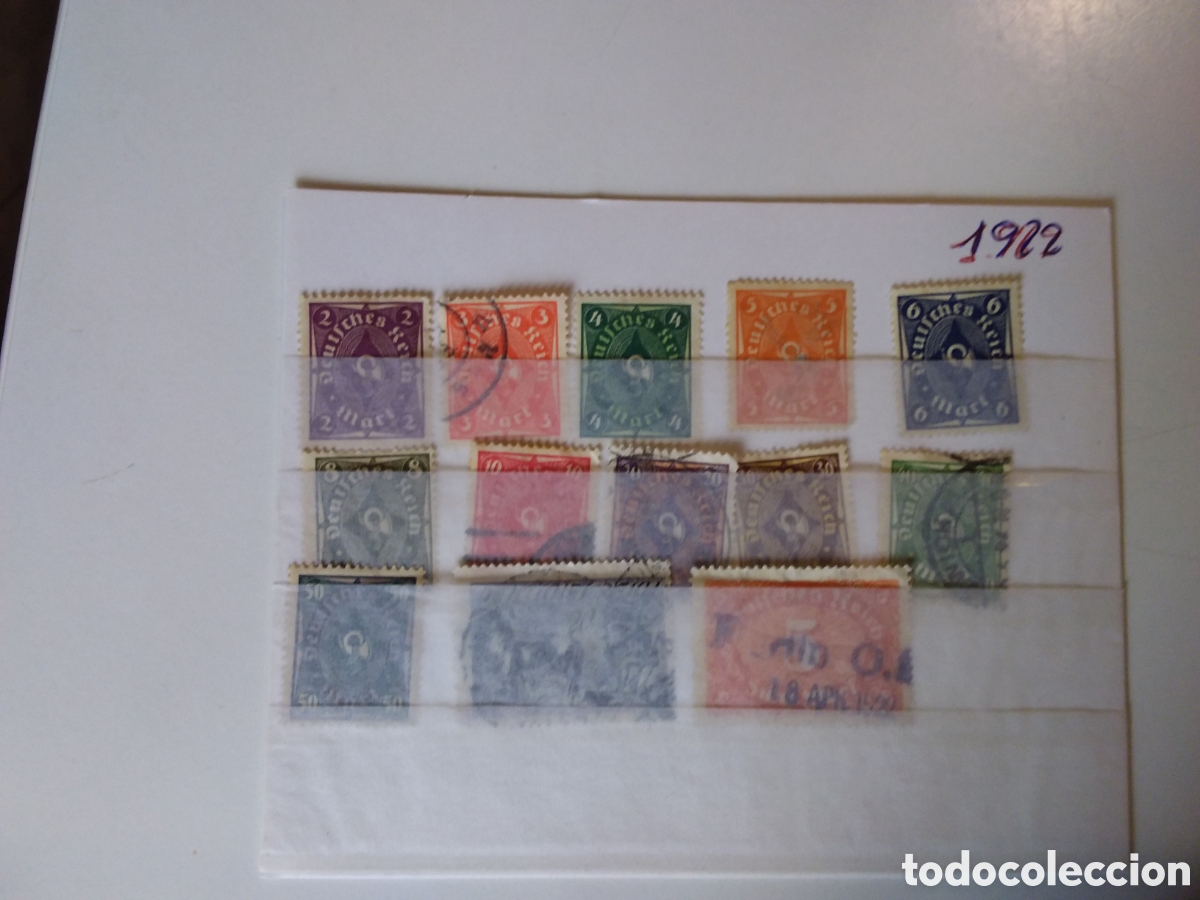 Sellos: ALEMANIA IMPERIO DOS FICHAS CON 35 SELLOS USADOS