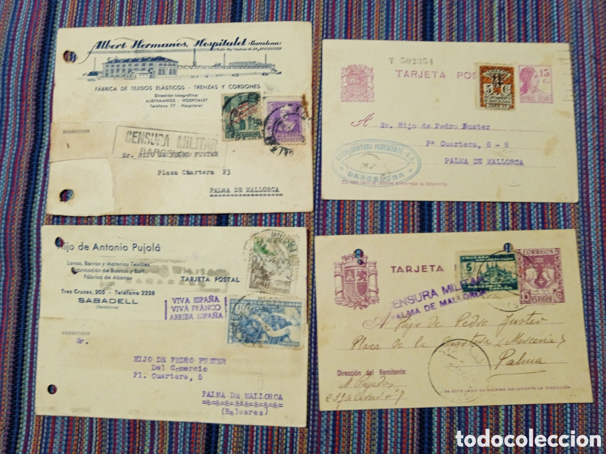 Sellos: BC- LOTE 16 CARTAS A&Ntilde;OS 30 GUERRA CIVIL CENSURA MILITAR A CLASIFICAR
