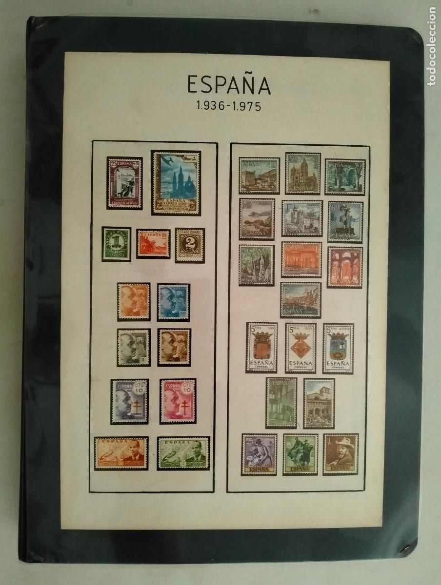 Sellos: LOTE ALBUM DE SELLOS, ESPA&Ntilde;A 1936-1975 CON 1030 SELLOS USADOS