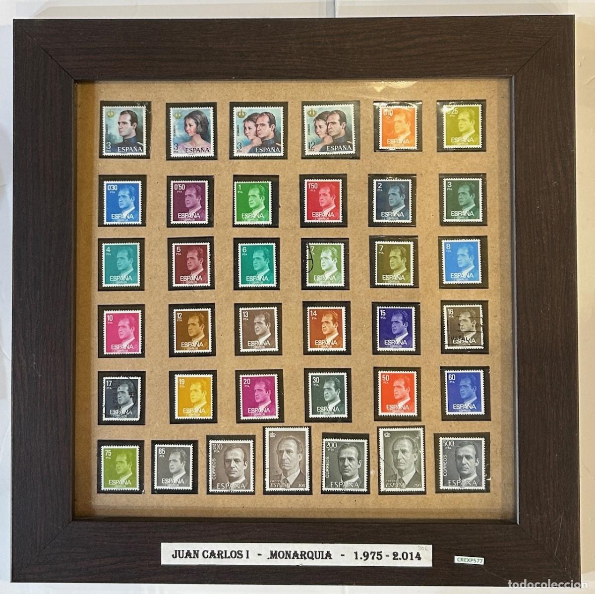 Sellos: CREXP577 CUADRO CON SELLOS ESPA&Ntilde;A JUAN CARLOS I 1975-2014 VER FOTO