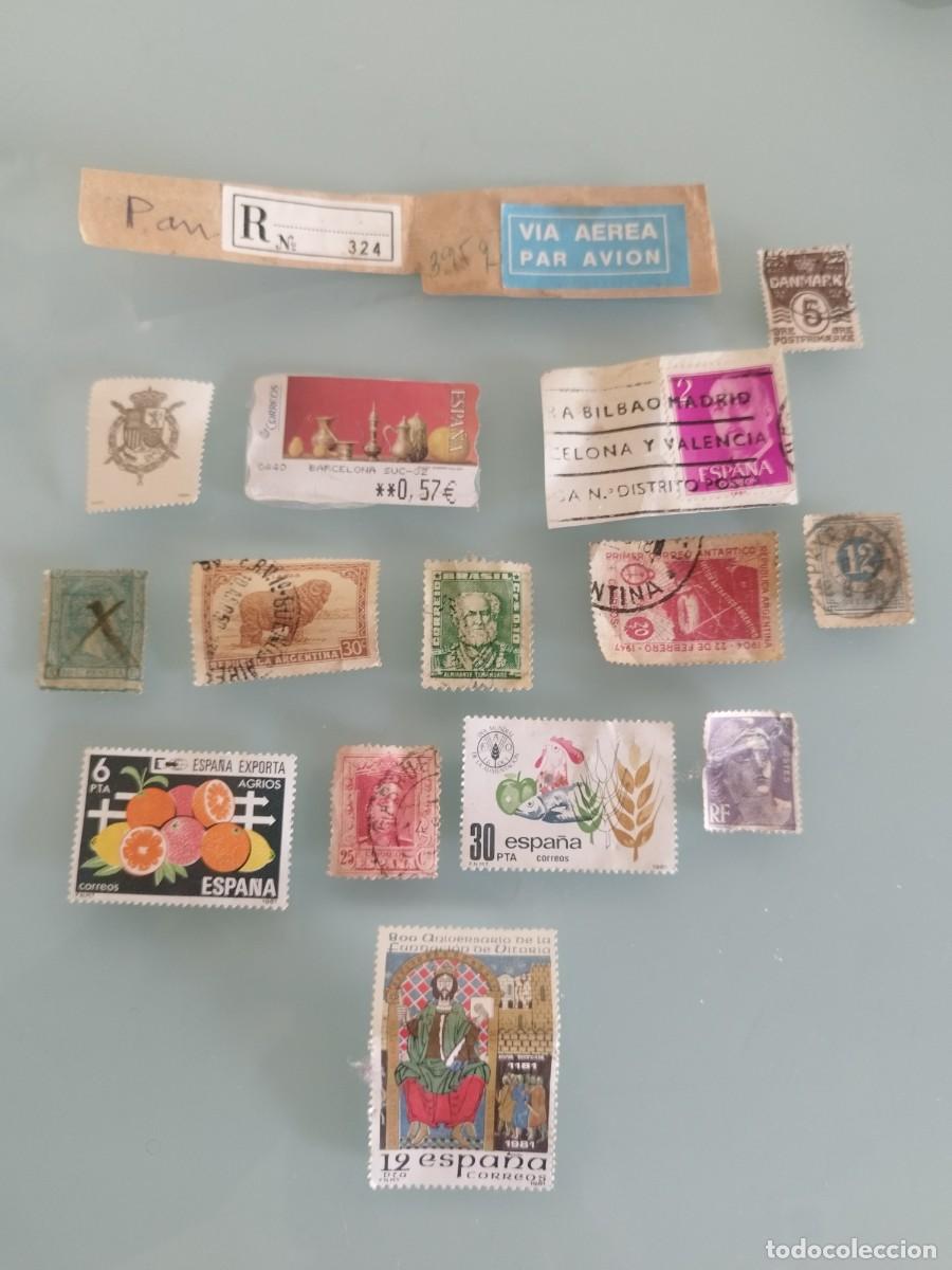 Sellos: Lote de 15 sellos variados. Extranjero, espa&ntilde;ol, familia real.