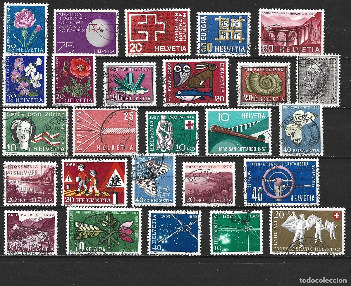 Sellos: SUIZA 1950-1963 CONJUNTO DE SELLOS USADOS