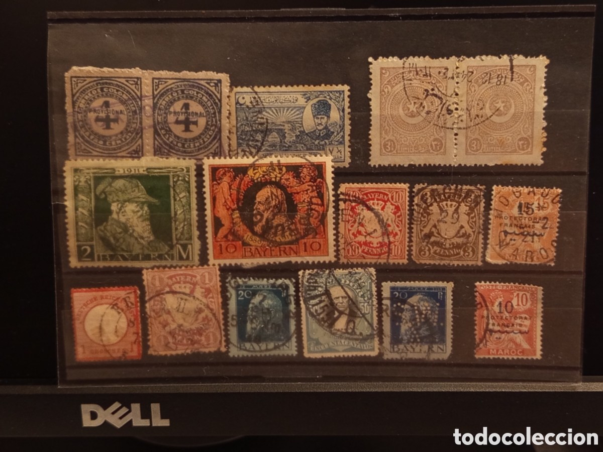 Sellos: Lote 16 Sellos Antiguos: Baviera, Alemania, Colombia, Marruecos y Otomano