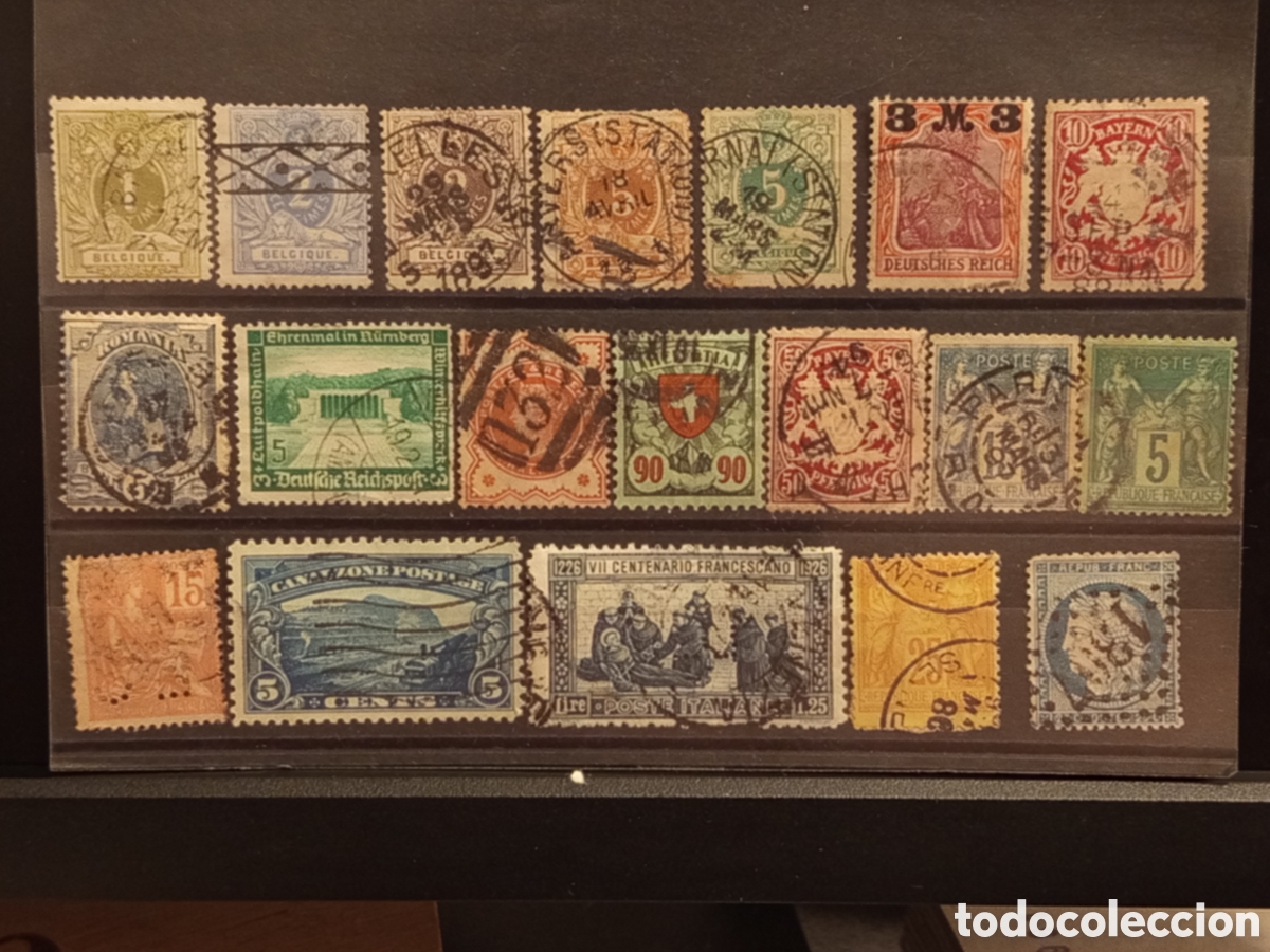 Sellos: Lote 19 Sellos Antiguos Europa y Canal de Panam&aacute;: B&eacute;lgica, Francia (1869-1926)
