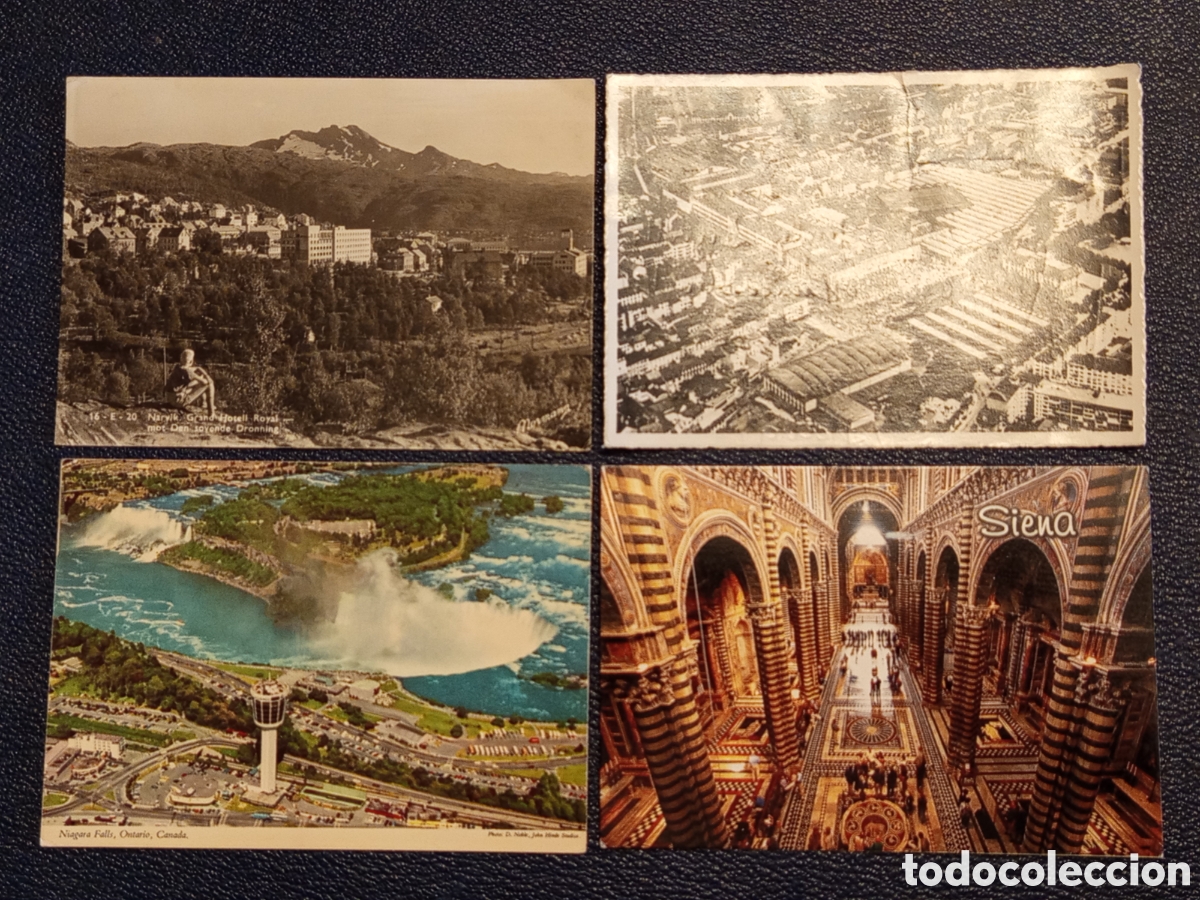 Sellos: Lote 4 Postales Antiguas Circuladas (1955-2013) - Noruega, Suiza, Canad&aacute; e Italia