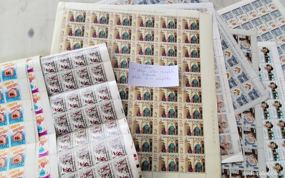 Sellos: A&Ntilde;O 1979 , LOTE DE 15 PLIEGOS DE SELLOS COMPLETOS DIFERENTES MUCHAS SERIES COMPLETAS VER COMPOSICION