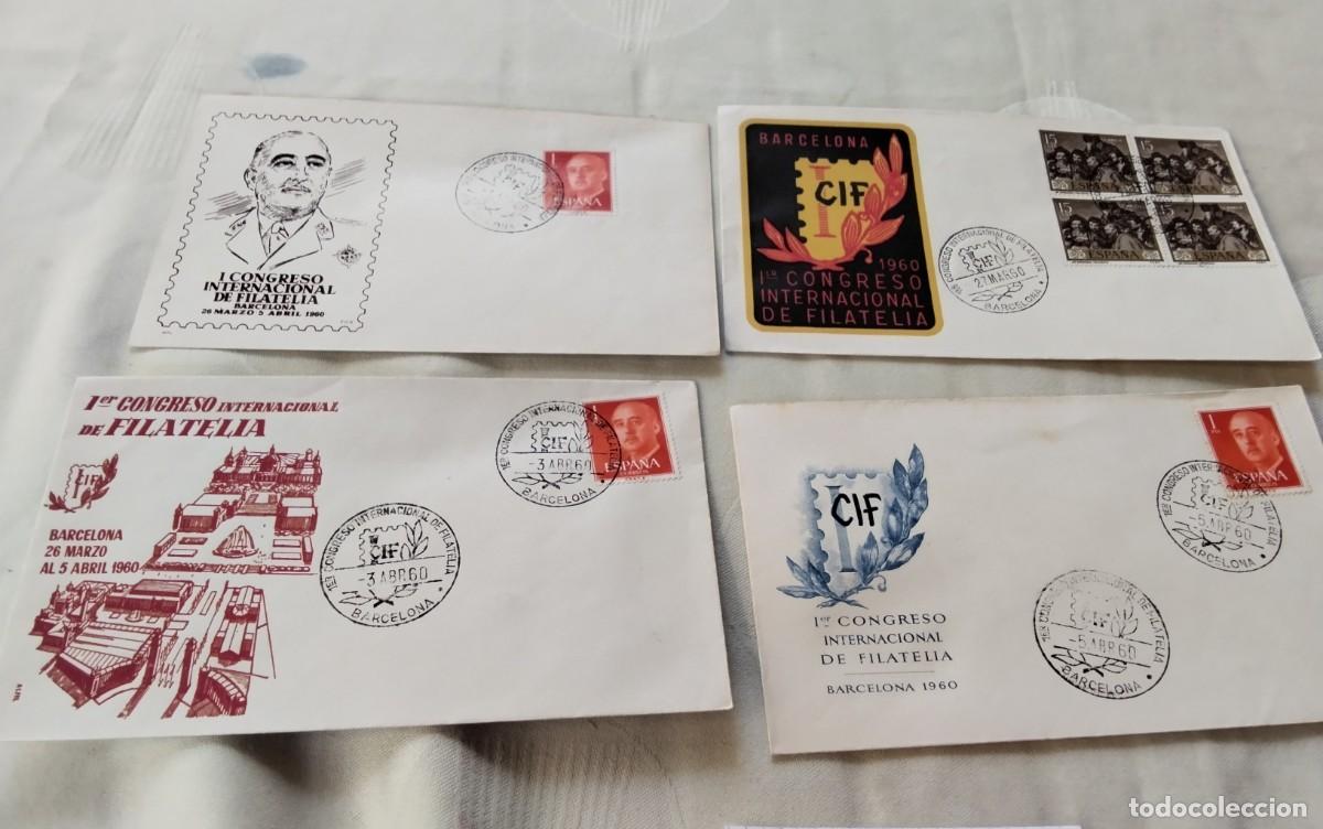Sellos: C.I.F. A&Ntilde;O 1960 4 SOBRES MATASELLO DE CIF CON DIFERENTE FORMATO , ALTO VALOR CATALOGO