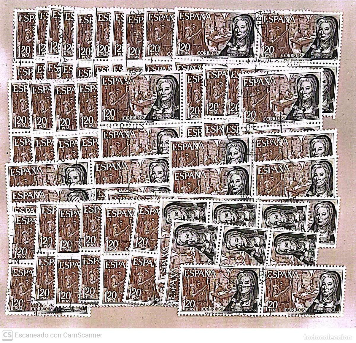 Sellos: Espa&ntilde;a. 1864 Personajes espa&ntilde;oles: Beatriz Galindo, La Latina. 1968. 100 Sellos usados, de los cuale