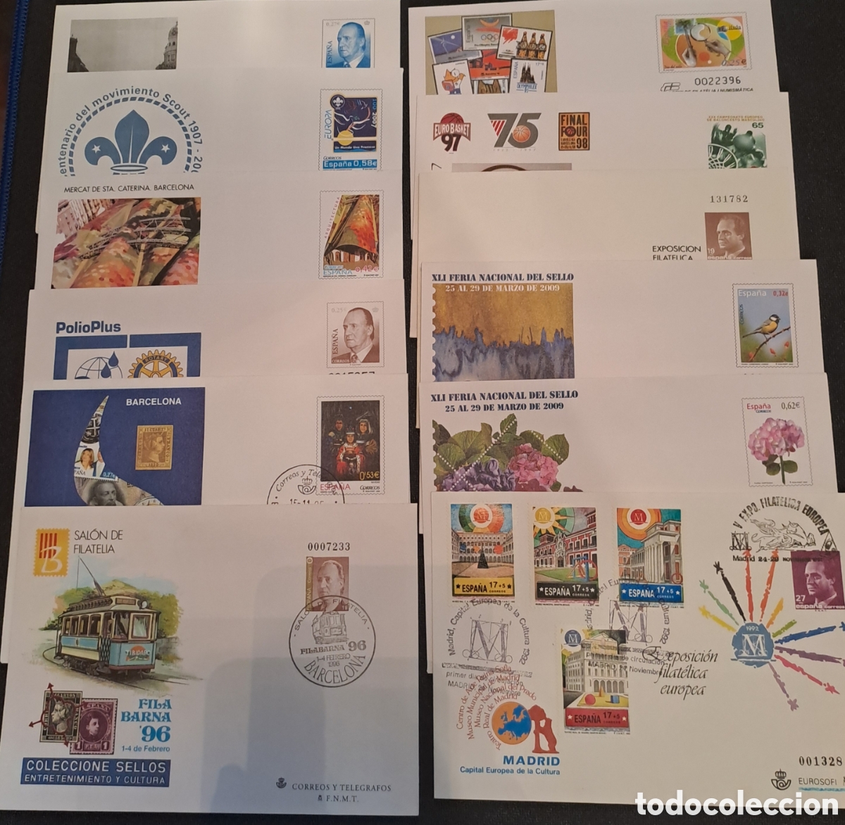 Sellos: Conjunto de 12 sobres entero postales