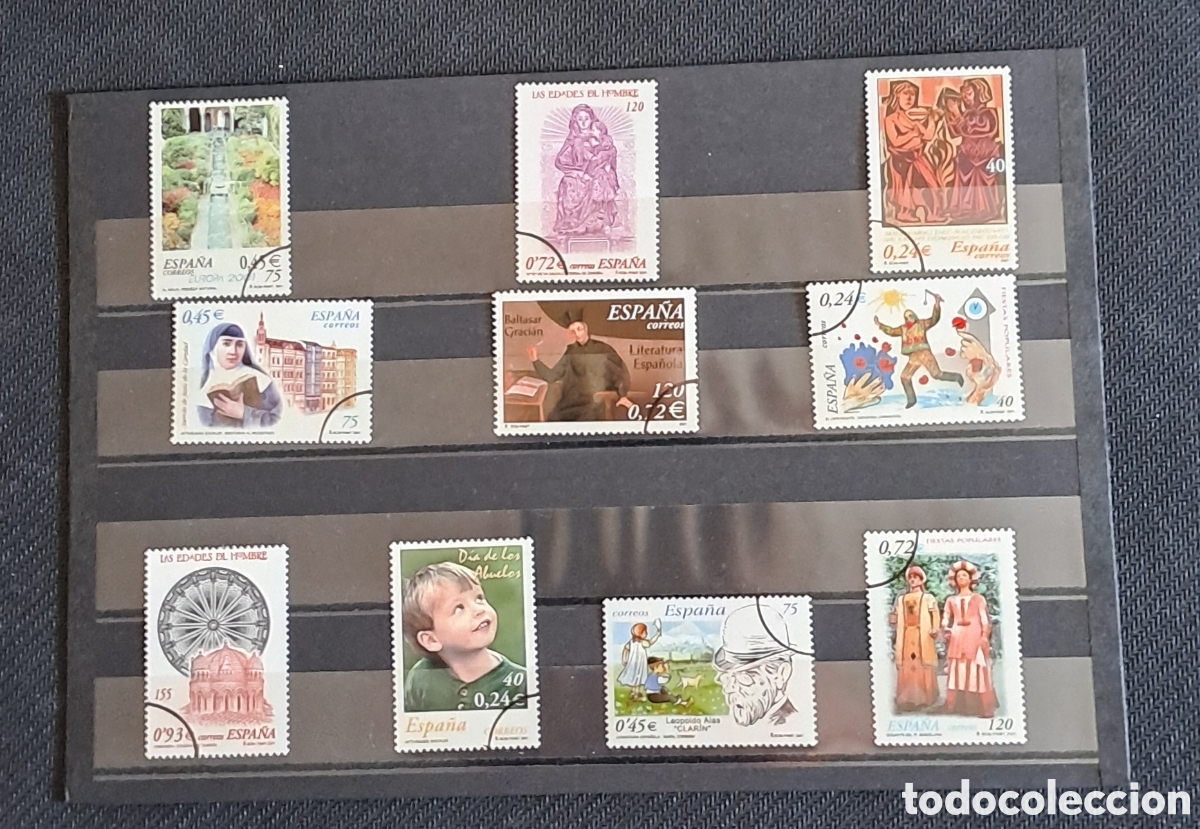 Sellos: Ficha con 10 sellos MUESTRA de Espa&ntilde;