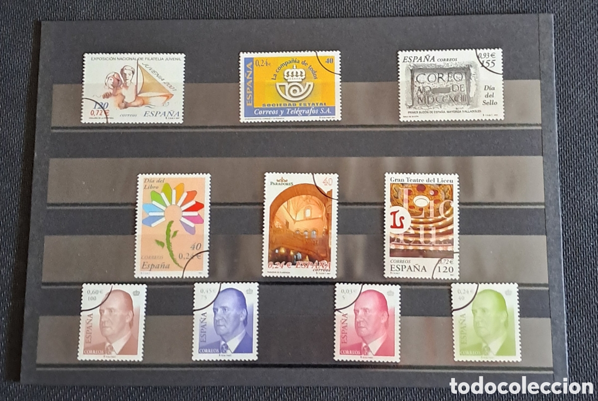 Sellos: Ficha con 10 sellos de espa&ntilde;a MUESTRA