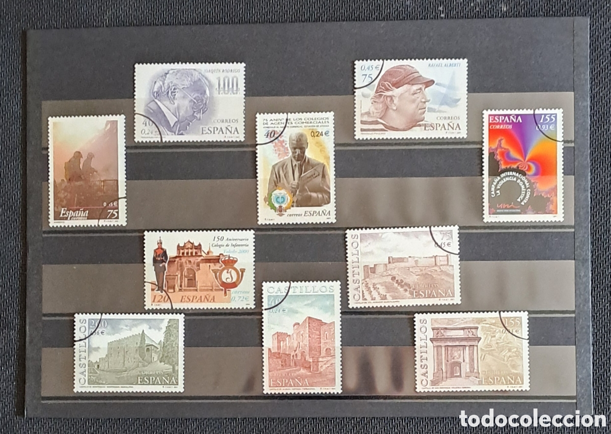 Sellos: Ficha con 10 sellos de Espa&ntilde;a MUESTRA