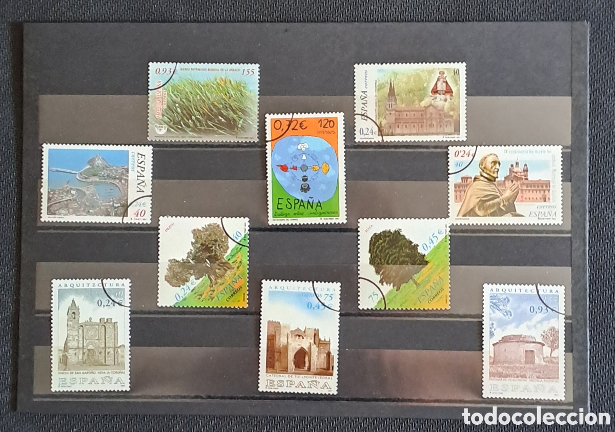 Sellos: Ficha con 10 sellos de Espa&ntilde;a MUESTRA