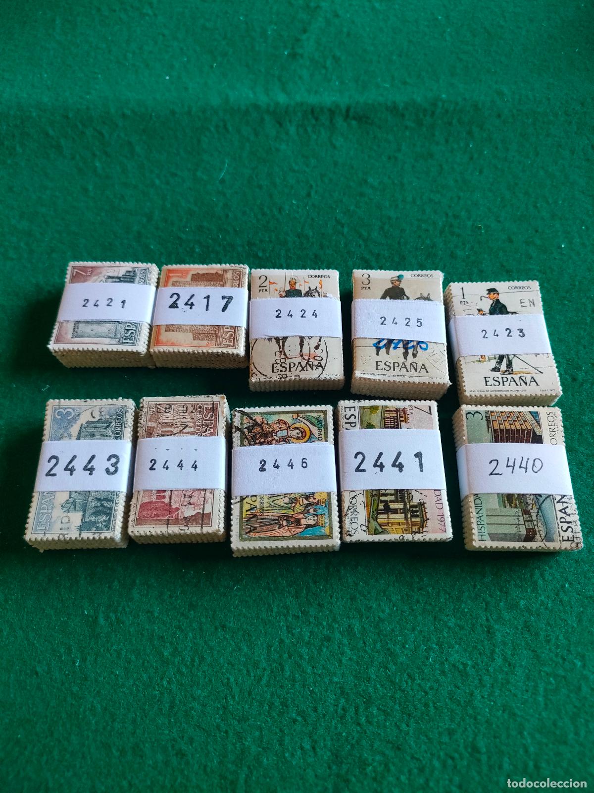 Sellos: LOTE DE 10 PASTILLAS DE 100 SELLOS USADOS