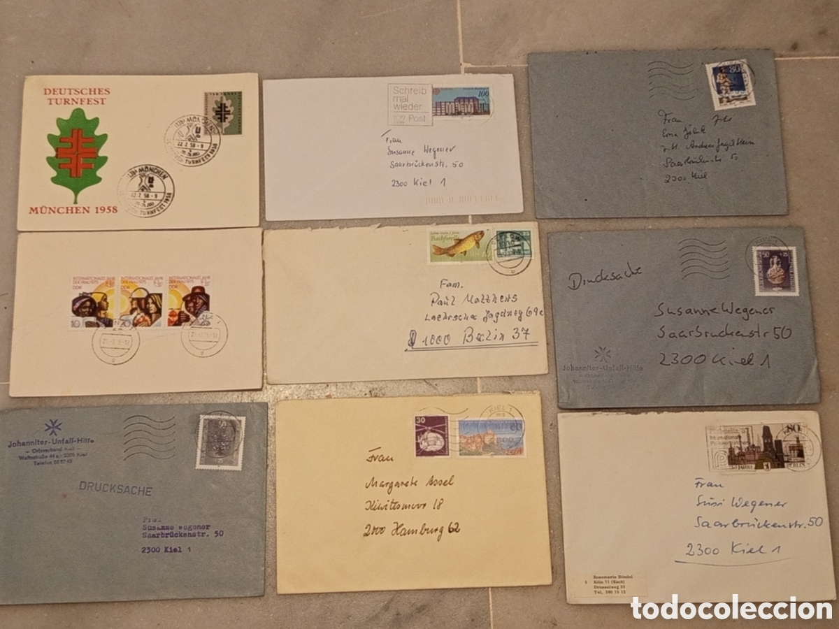 Briefmarken: Lote Filatelia Alemania - 9 Sobres y Postales Circuladas