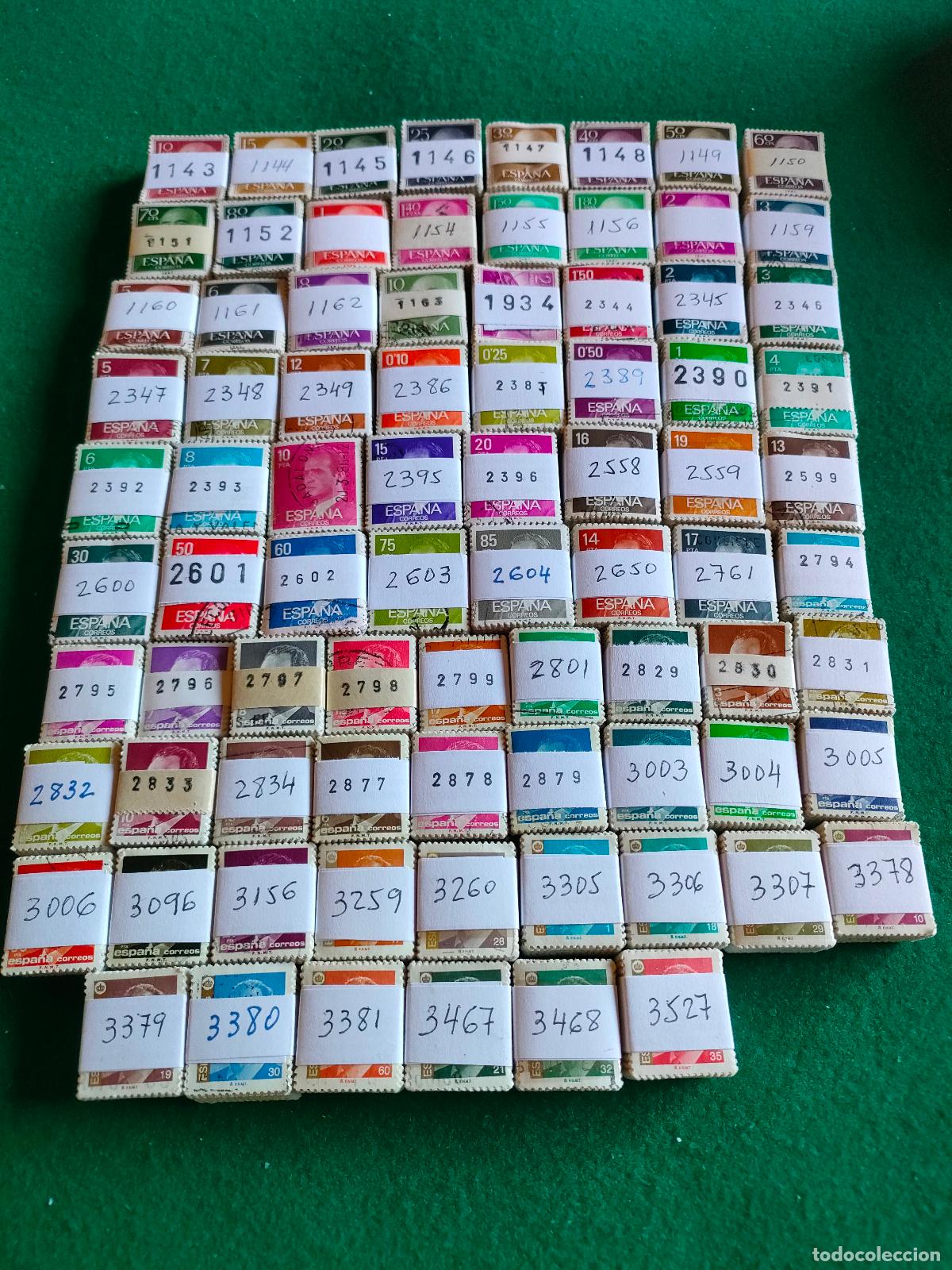 Sellos: LOTE DE PASTILLAS SERIES BASICAS -81 PASTILLAS DE 100