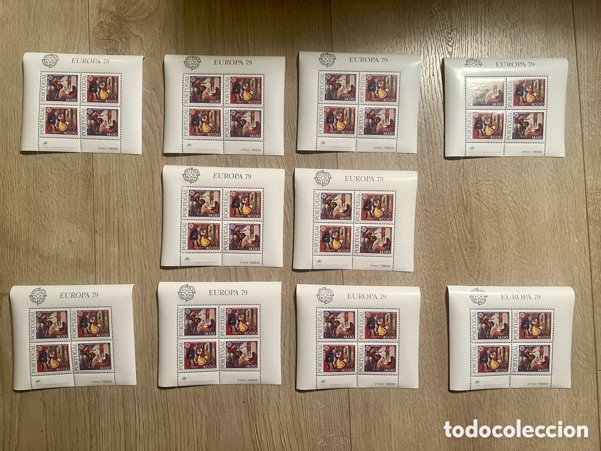 Sellos: Lote 10 Hojas Bloque Portugal 1979 - Europa CEPT (Pintura S. XVI) - Nuevas MNH **