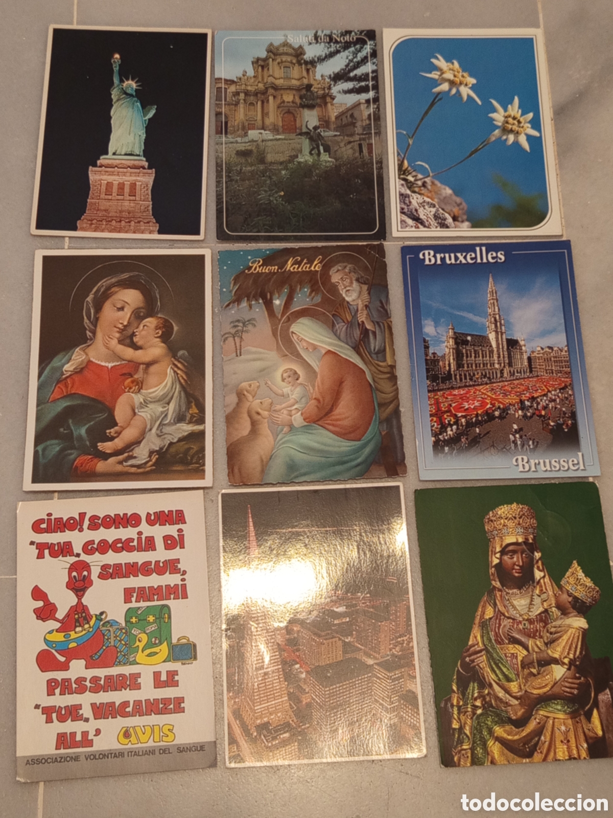 Sellos: Lote 9 Postales Antiguas Variadas - Religi&oacute;n Turismo
