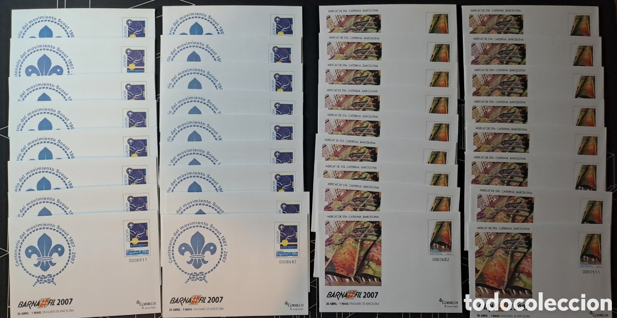 Timbres: 17 juegos de sobres entero postales barnafil 2007