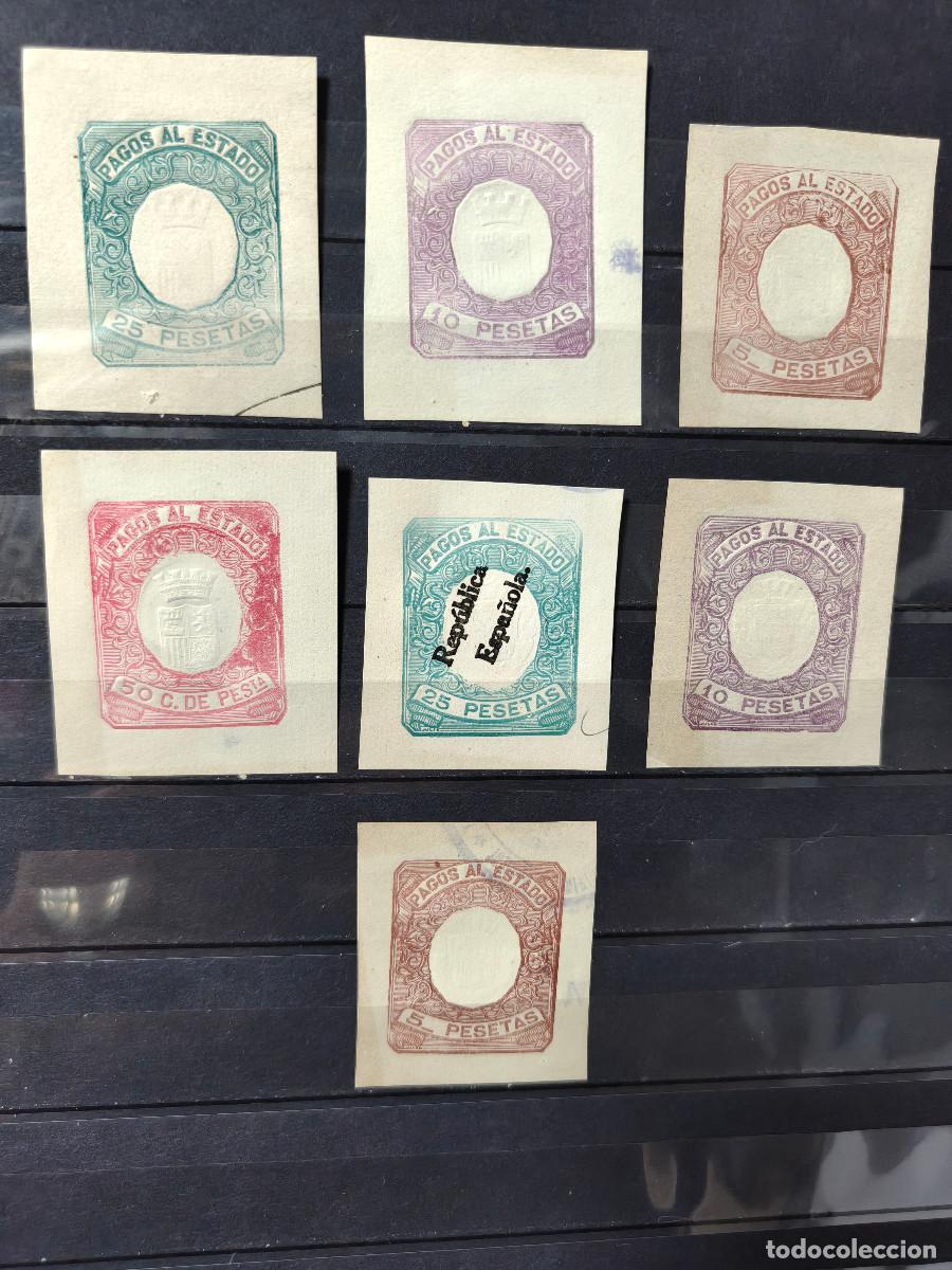 Sellos: Espa&ntilde;a lote 7 sellos taxas Timbres PAGOS AL ESTADO sellos usados/ Nuevos