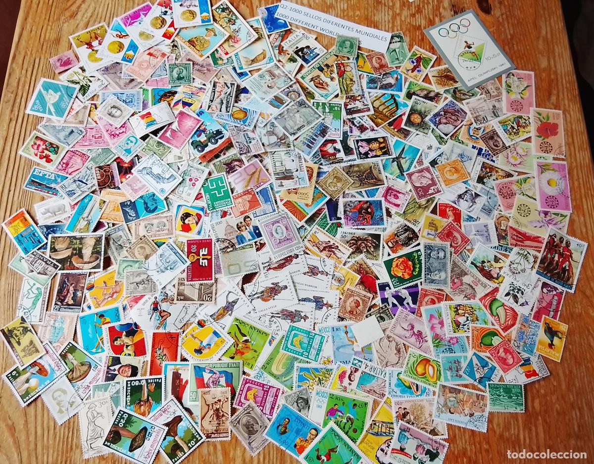 Stamps: Q2-LOTE TODOS DIFERENTES ,SIN TASAR.1000 SELLOS DISTINTOS MUNDIALES,UNIVERSALES. FOTO REAL.DISE&Ntilde;AD