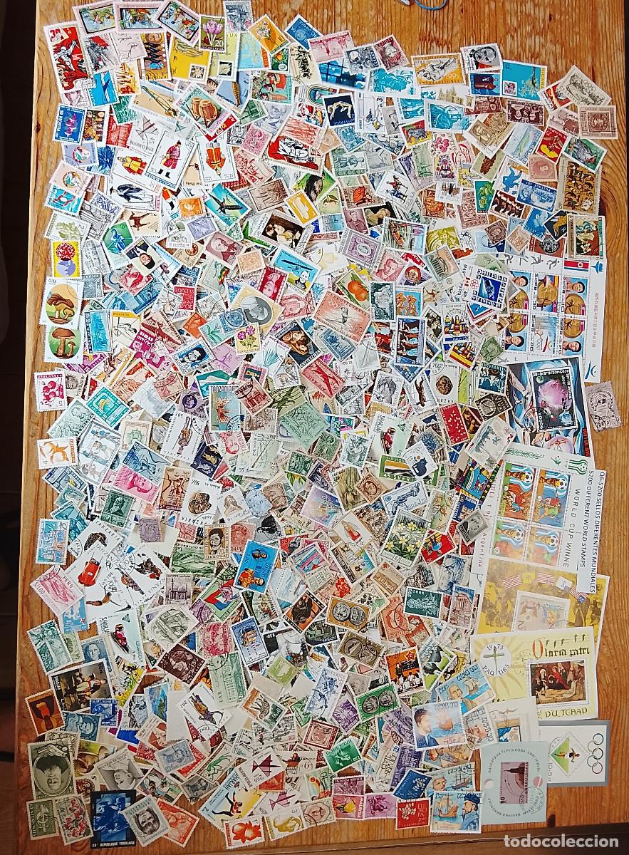 Sellos: Q6-LOTE TODOS DIFERENTES ,SIN TASAR 5200 SELLOS DISTINTOS MUNDIALES,UNIVERSALES. FOTO REAL.DISE&Ntilde;AD