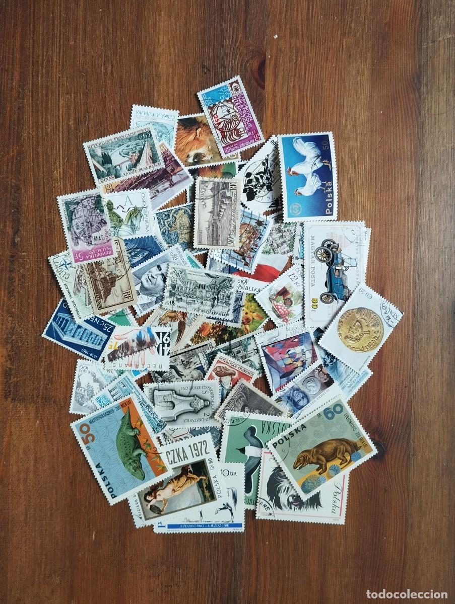 Sellos: 6.09/ L101. Pa&iacute;ses europeos. Lote de 100 sellos diferentes