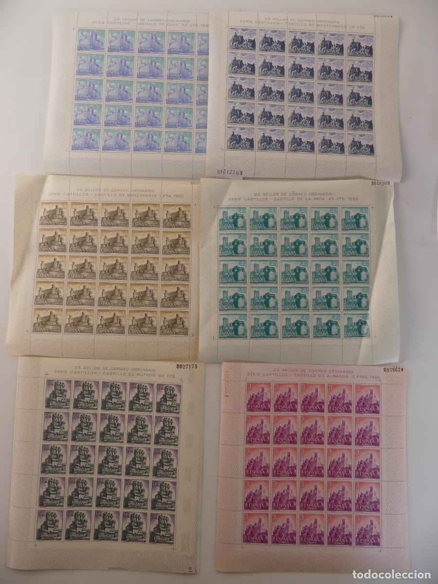 Stamps: LOTE DE 6 HOJAS DE SELLOS SERIE CASTILLOS