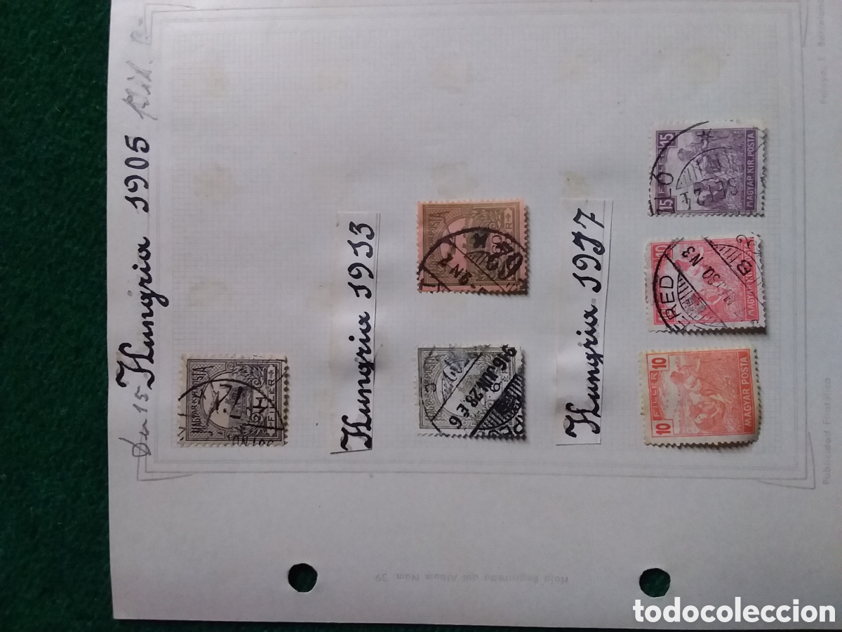 Timbres: HUNGR&Iacute;A DOS HOJAS CON SELLOS 1905/1915