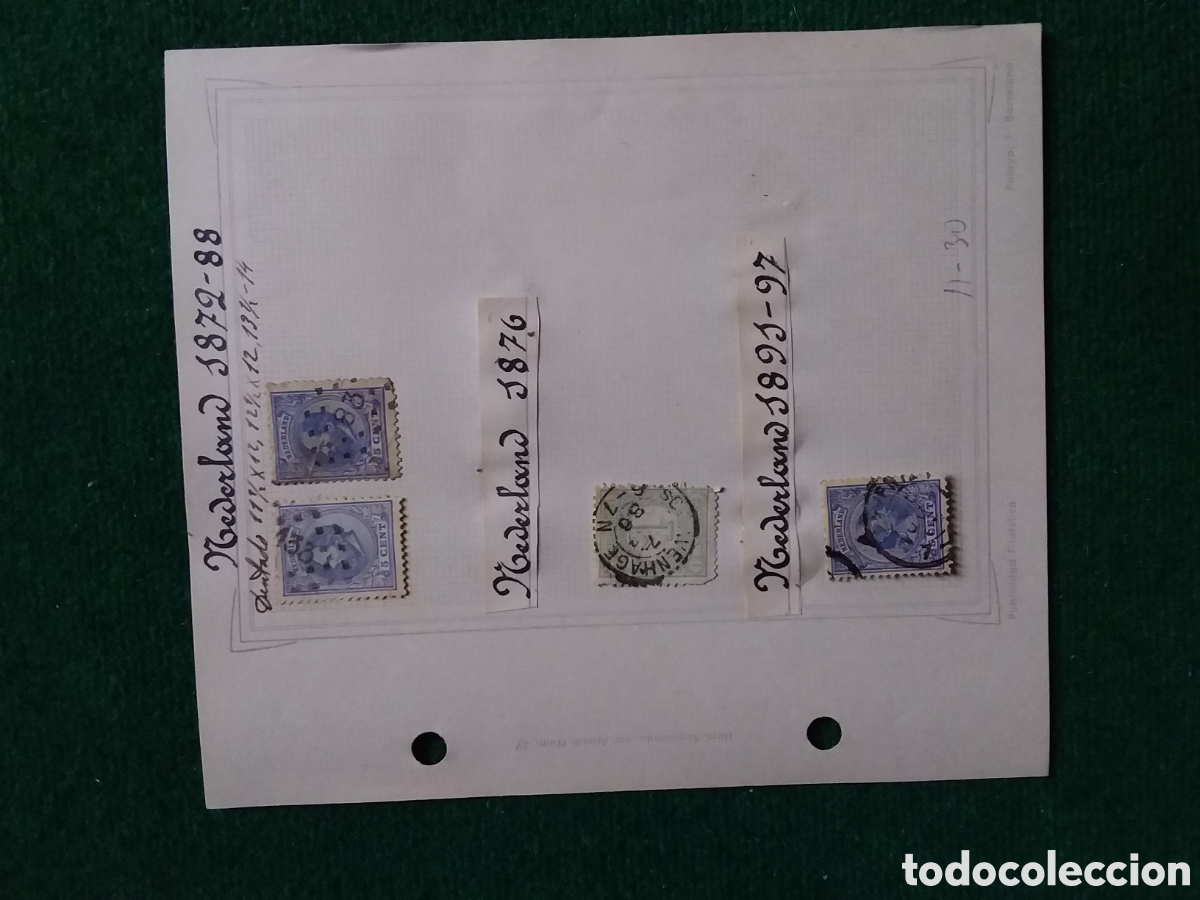 Timbres: HOLANDA 6 HOJAS CON 31 SELLOS 1872/1932