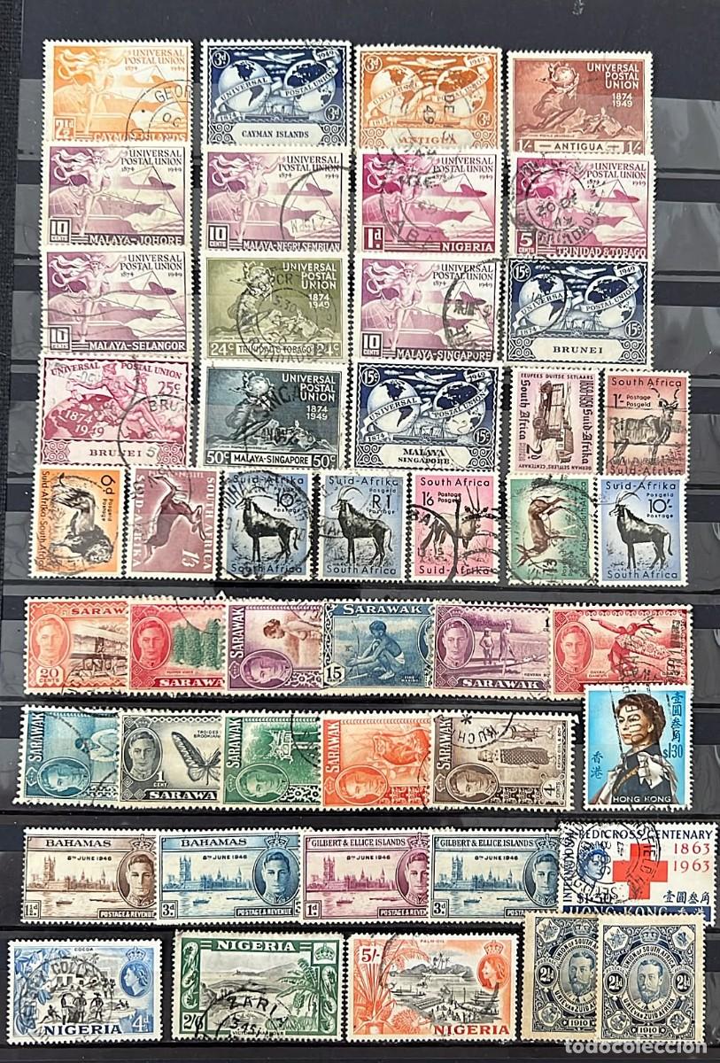 Stamps: Colonias Inglesas, Clasificador con sellos nuevos y usados.