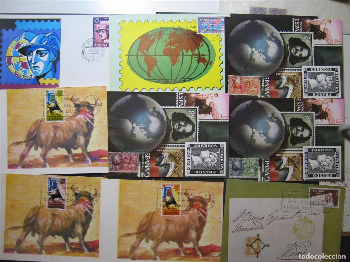 Sellos: ESPA&Ntilde;A LOTE DE 30 TARJETAS M&Aacute;XIMAS D&Iacute;A DEL SELLO, EXCELENTE, 5 FOTOS!