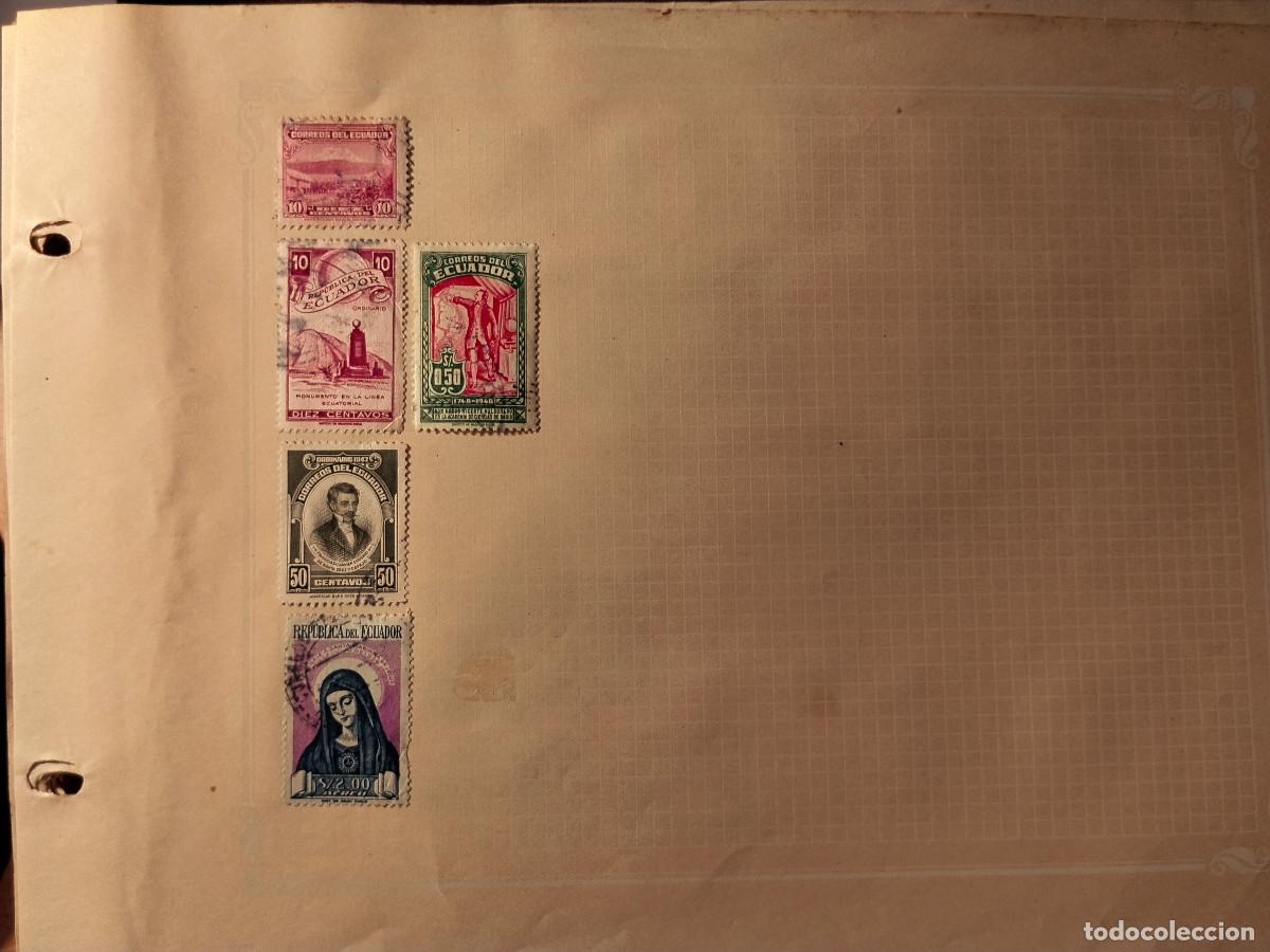 Sellos: ECUADOR - LOTE DE 5 SELLOS USADOS - MITAD DEL MUNDO - TEM&Aacute;TICOS Y CONMEMORATIVOS