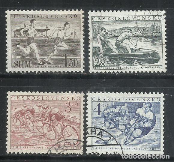 Sellos: 9507-SERIE COMPLETA DEPORTES CHECOSLOVAQUIA 1952 657/660 BONITOS.